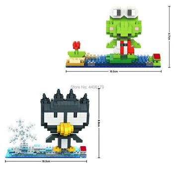 

hot lepining creators Classic cartoon kitty cat beautiful Keroppi Rana XO penguin mini micro diamond building blocks bricks toys