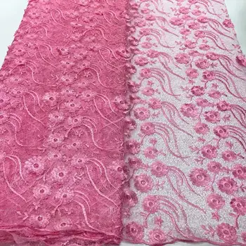 

Pink High Quality French Lace Fabric Wine Red Embroidery Nigerian Tulle Lace African Party Bridal Design Net Cloth Aqua KRL-6923