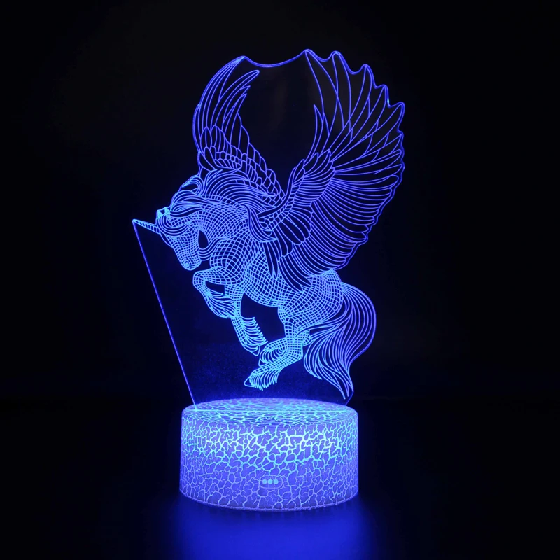 3D Illusion Unicorn Table Lamp For Kids Room Decor Touch Remote Led Lights Bedroom Decoration Night Light Holiday Birthday Gift night lamp for bedroom wall Night Lights