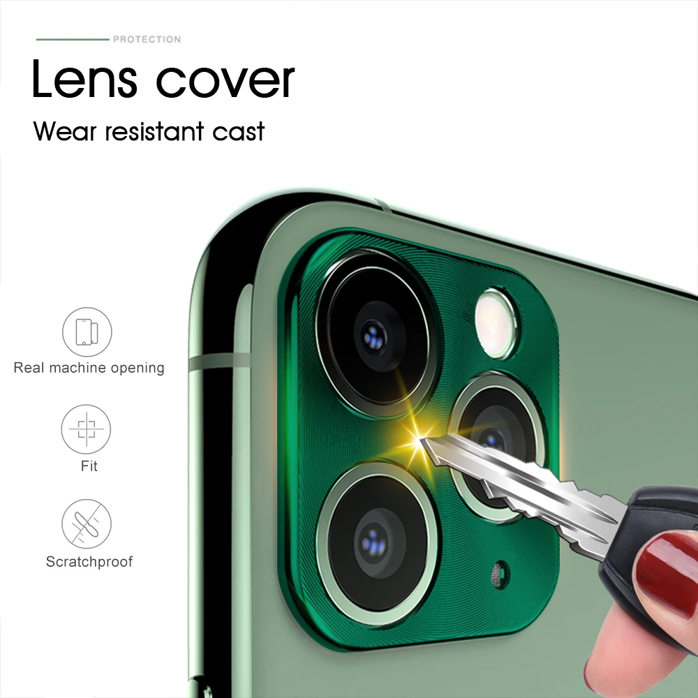 

New Design Fitted Metal Rear Camera Lens Case Cover For iPhone 11 Pro Max Scratch-proof Lens Protector Cover For iPhone 11Pro 11