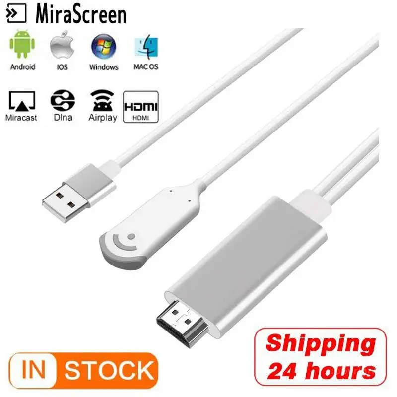 MiraScreen Wireless HDMI Cable Wifi Display Receiver 2.4GHz TV Stick