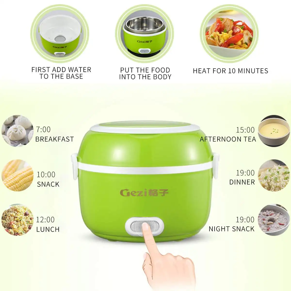 

Mini Rice Cooker Thermal Heating Electric Lunch Box 2 Layers Portable Food Steamer Cooking Container Meal Lunchbox Warmer