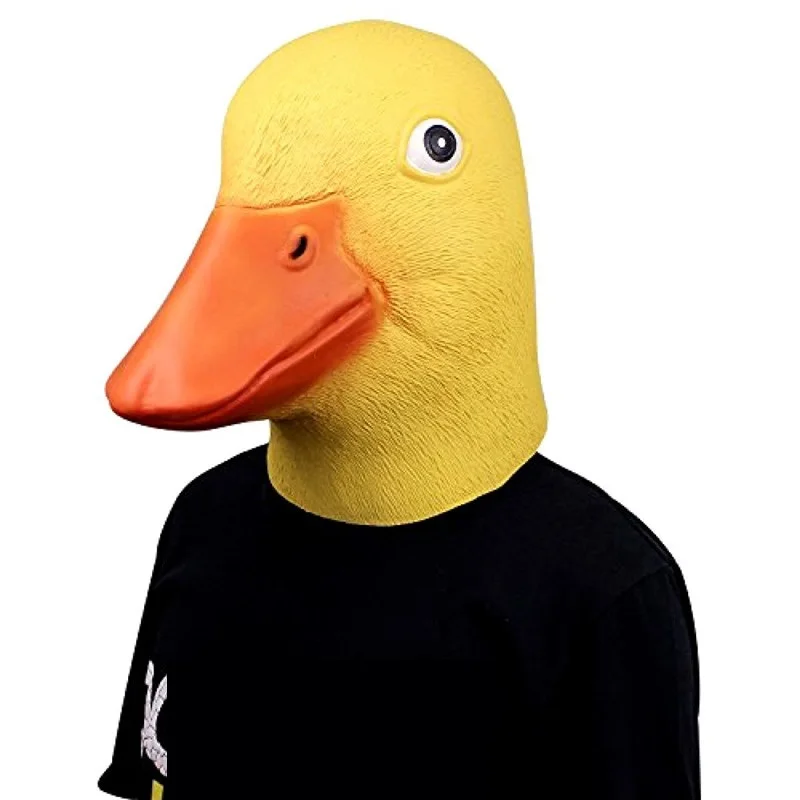 Yellow Duck Mask Quacker Latex Made Soft COS Cute Yellow Duck Headgear Halloween Party Cosplay Props Nice Gift