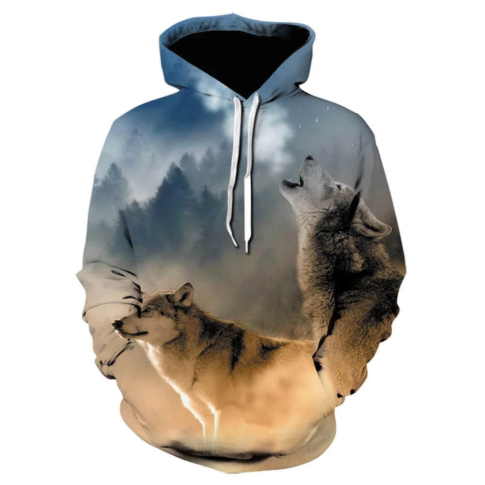 

2020 Latest Wolf 3d Printed Animal Hoodie Men's Long-sleeved Sweatshirt Autumn And Winter Men's Fashion Sweatshirt Hoodie Jacket