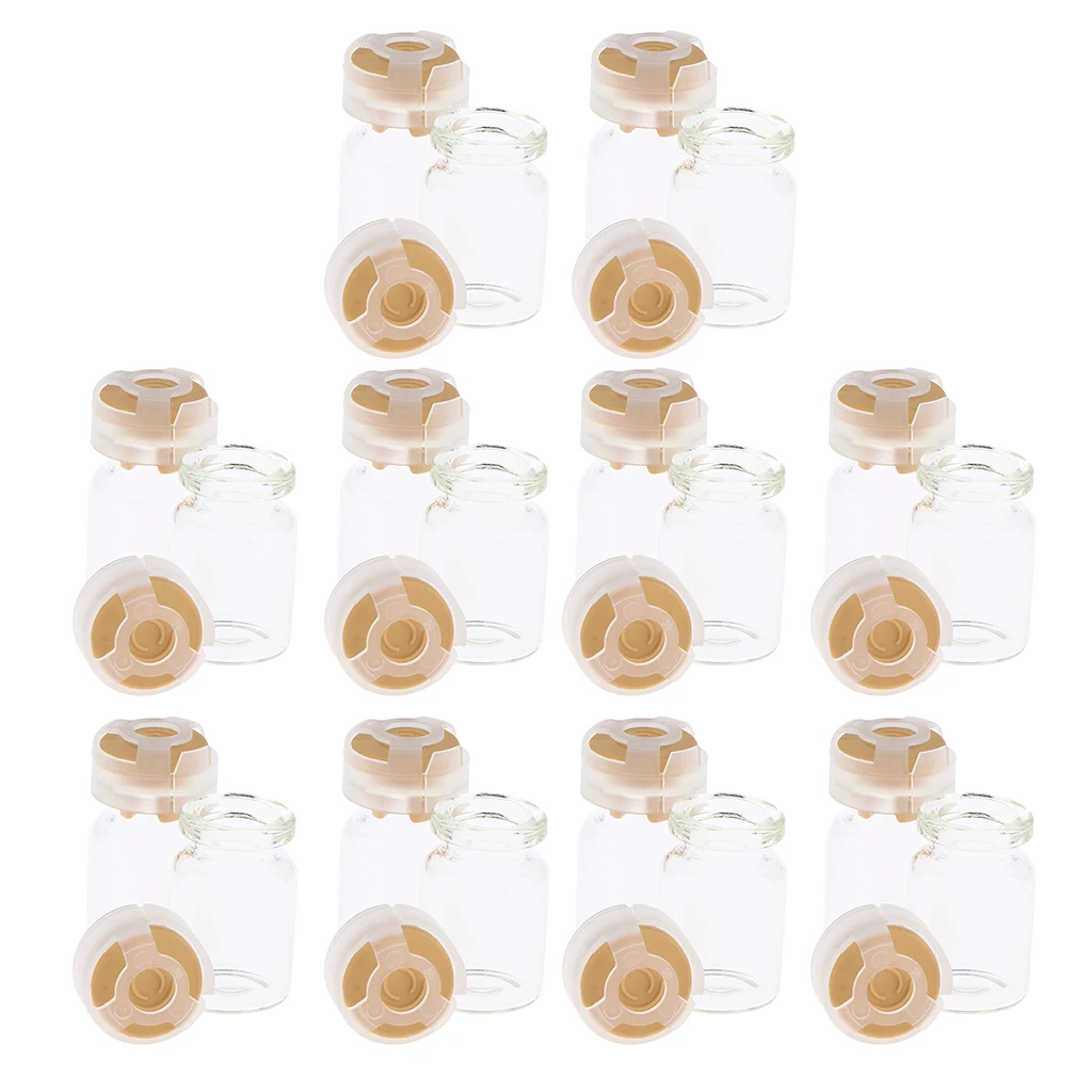 20pcs Empty Sterile Glass Sealed Serum Vials Liquid Containers 5ml