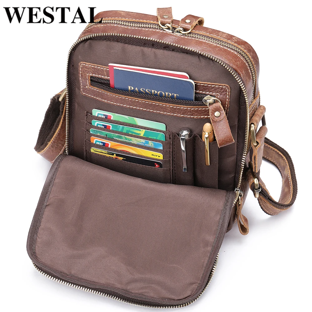Westal bolsa de ombro de couro dos homens para homens designer de couro ...