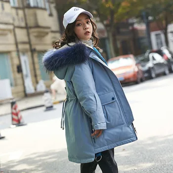 

3 children down jacket real fur hooded new 2019 winter jacket girls white duck down coat child down parka winter outerwear