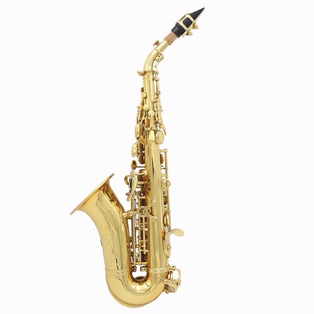 

Hot New Brass Golden Carve Pattern Bb Bend Althorn Soprano Saxophone Sax Pearl White Shell Buttons Wind Instrument