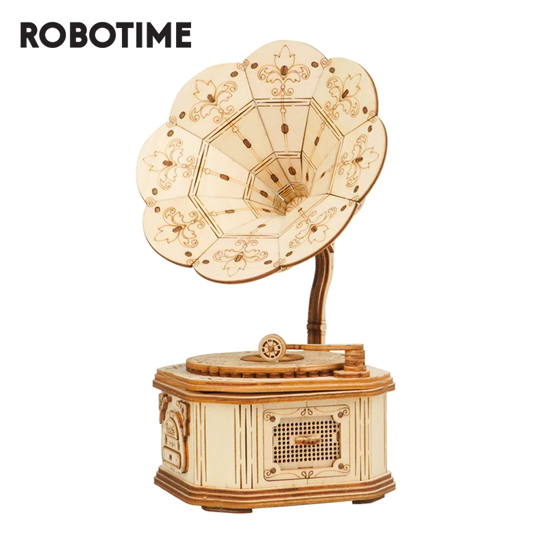 Robotime граммофон 3D деревянная модель строительные наборы игрушки для детей