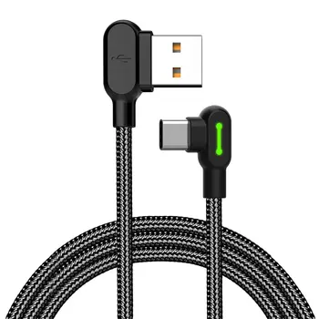 

Type-c Usb / Micro Usb Data Cable Android Double Elbow Data Usb Charging Cable With Lamp Superior Signal Transfer