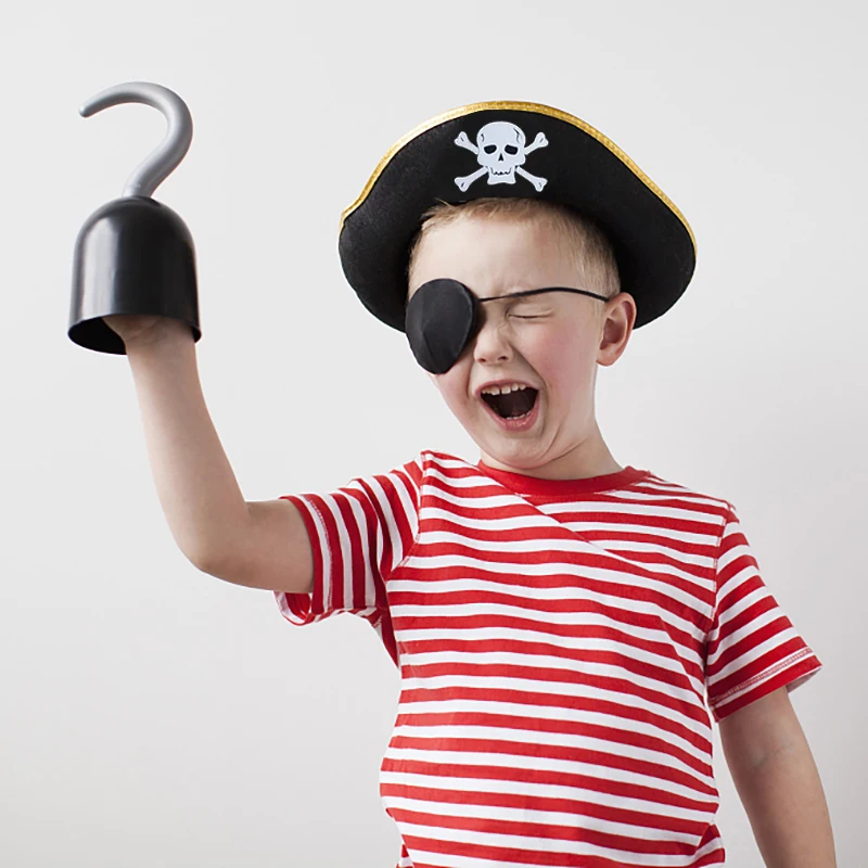 Print Skull Children / Adult Pirate Hat Cosplay Costume Cap Halloween Masquerade Party Performance Pirate Captain Hat Props party hat yacht captain hat halloween witch hat