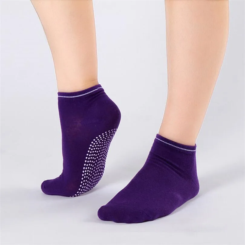 LJCUIYAO Модные женские хлопковые носки для фитнеса тапочки дышащие Нескользящие массирующие Носки для пилатеса унисекс удобные полосатые носки Модные