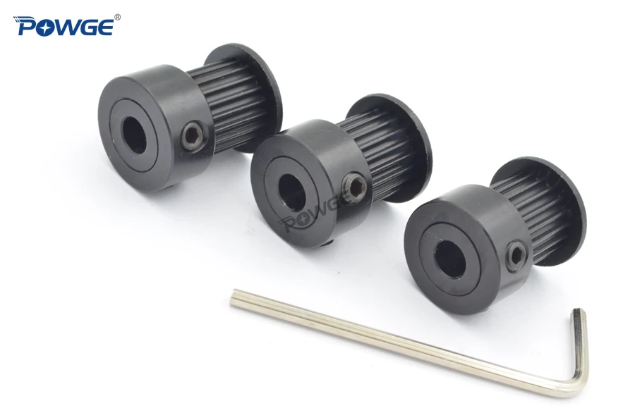 POWGE черный анодированный 20 Зубы 2 м 2GT синхронный шкив диаметр 5 мм для Ширина 9/10 мм 2MGT GT2 открытый ремень 20T 20 Зубы VORON