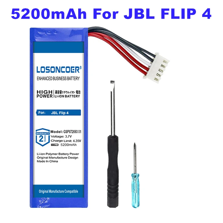 LOSONCOER 5200mAh GSP872693 01 батареи для JBL Flip 4 Flip4, Flip 4 Special Edition батарея большой емкости+ Бесплатные инструменты