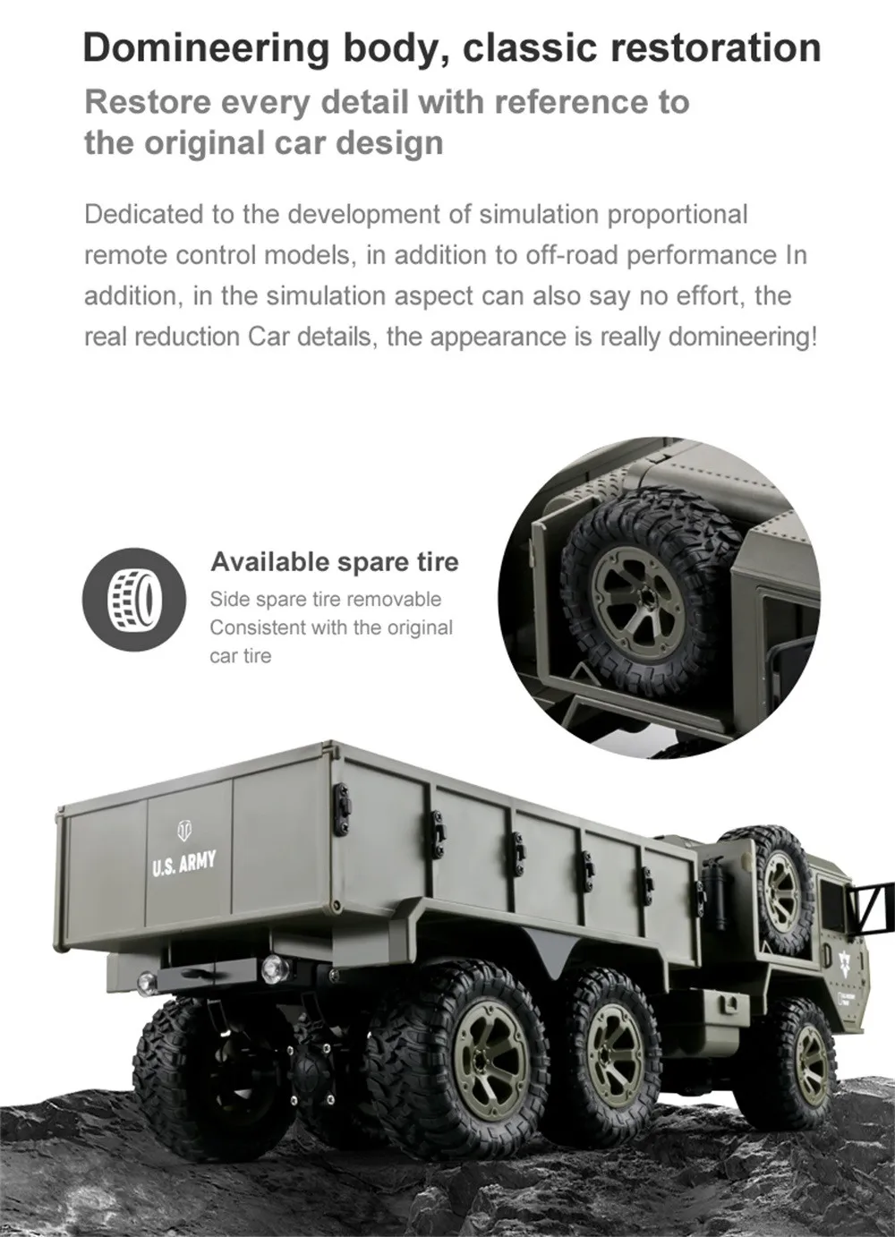 Радиоуправляемая Автомобильная игрушка Fayee FY004A 1/16 2,4G 6WD RC автомобиль США военный грузовик Радиоуправляемый автомобиль гусеничный 8,29