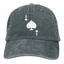 Ace Of Spades Poker Casquette Deep Heather Мужская и женская джинсовая бейсболка с завязками Регулируемая Кепка для гольфа