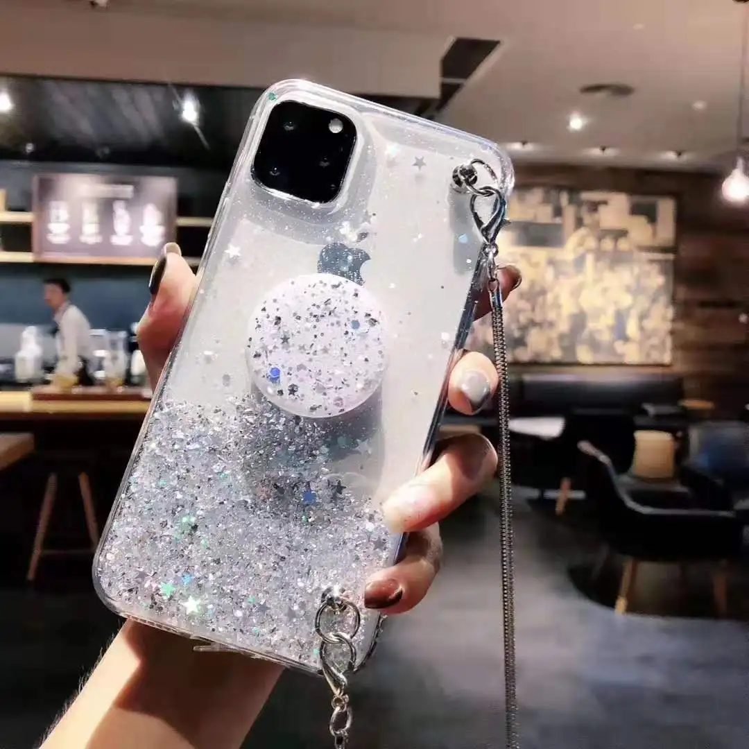 White Airbag Для samsung galaxy A10 20 30 40 50 s зеркальная подушка безопасности ремешок звезда серебряная фольга Чехол для мобильного телефона A60 70 80 90 эпоксидные блестки крышка - Цвет: White Airbag