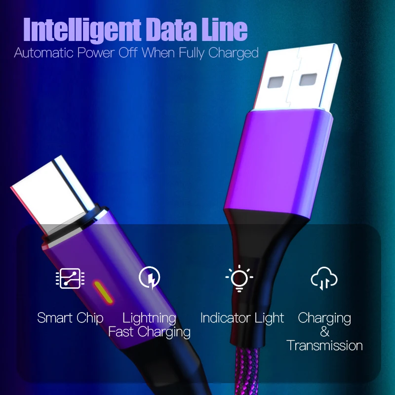 1,8 m 5A Быстрая зарядка 3,0 для iPhone 7 8 type C Micro USB кабель Быстрая зарядка для samsung S8 S9 S10 plus Xiaom Redmi Note 7 8 Pro
