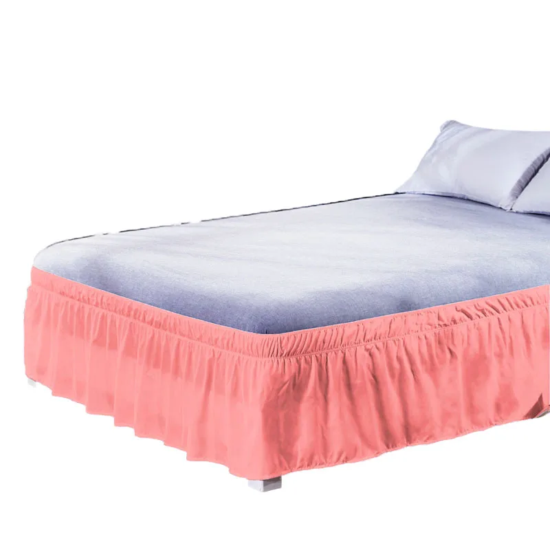 Quality Fabric Spread Wrap Around Bed Skirt Elastic Band Ruffles Easy Fit Off Fade Resistant Solid Color Skirts | Дом и сад