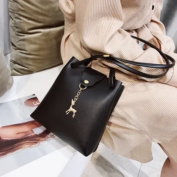 

Single Shoulder Oblique Span PU Bucket Bag New Handbags Shoulder Bags Bags for Women 2018 Women Bag