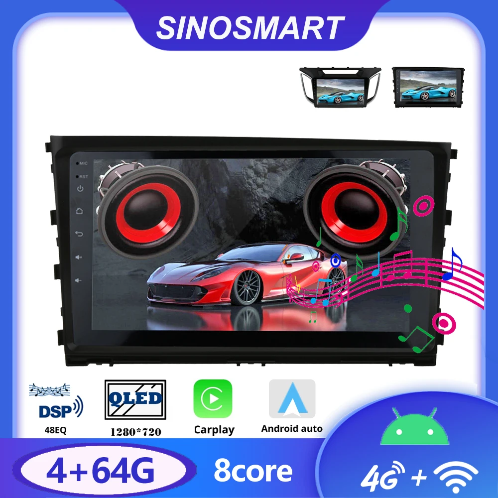 Sinosmart Car GPS Navigation Radio for Hyundai Mistra Creta IX25 2014-2015 2.5D QLED Screen | Автомобили и мотоциклы
