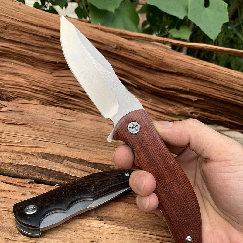 EDC defense личный Тактический 440C складной нож с черной ручкой из палисандра для