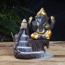 Новинка Aromaterapia God Ganesha буддистская голова слона рециркулирует благовония горелка песок альпийский течет вода для оптовой продажи
