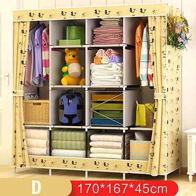 Non-woven Cloth Wardrobe Bedroom Folding Clothing Storage Cabinet Dustproof Moistureproof Closet Storage Furniture Multi Size HH340700CS6