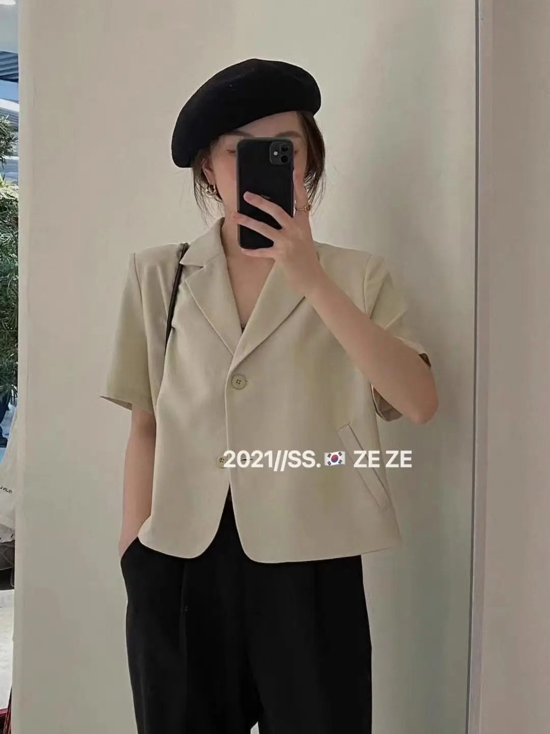 plus size dressy pant suits Blazers Women Leisure Elegant Solid Short Sleeve Chic Ins Korean Fashion Female Tops Office Wear Single Breasted Notched Trendy lawn suits