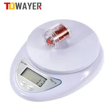 Towayer-báscula Digital portátil para cocina, balanza electrónica LED de 5kg/1g, 1kg/0,1g