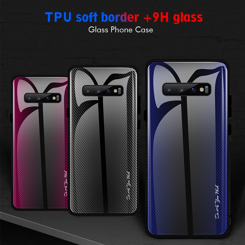 

Tempered Glass Phone Case For Samsung Galaxy S10e S10 e S10 Plus Case Gradient Stripes Shell For Samsun S10e S10Plus Case Fundas
