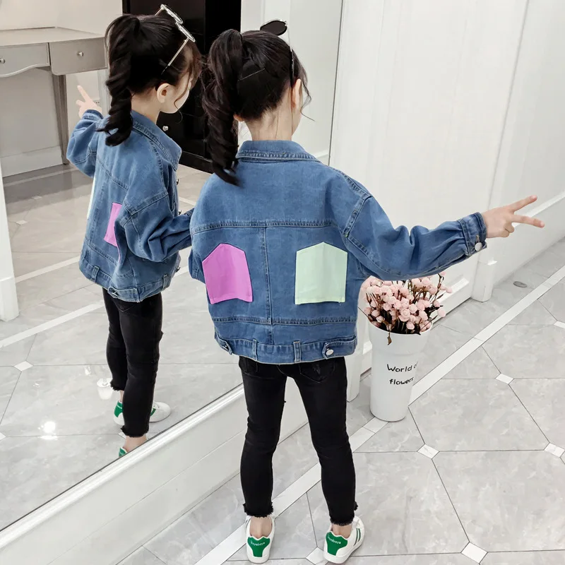 

Girls' Jean Jacket Autumn 019 New Style Korean-style Fashion Children Western Style Fashionable Jacket Big Boy Tops Autumn