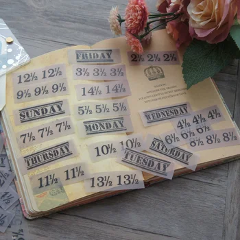 

38pcs Old Time Design Day Week Time Style Paper Sticker Scrapbooking DIY Gift Packing Label Decoration Tag