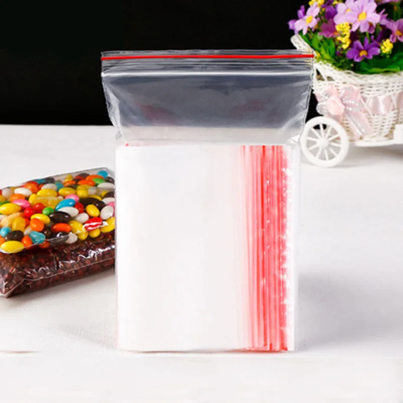 500 шт/100 шт плотные сумки с замком Resealable прозрачная пластиковая застежка молния замок полиэтиленовые сумки плотные сумки с замком(в зависимости от вашего выбора