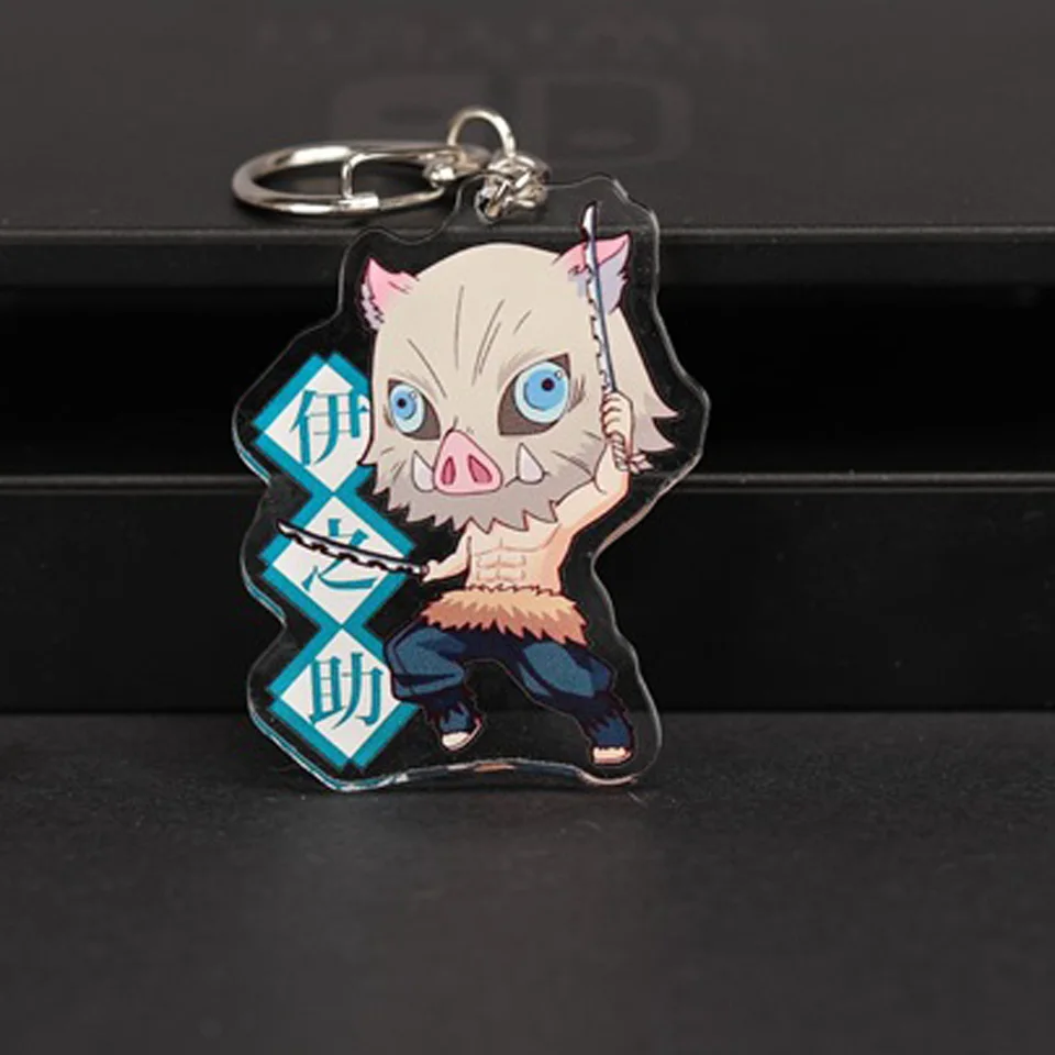 Hashibira Inosuke Tronzo аниме Demon Slayer Kimetsu no Yaiba Kamado Tanjirou Nezuko Zenitsu Giyuu Inosuke фигурные игрушки брелок Q Подарочная цепочка для ключей - Цвет: Hashibira Inosuke