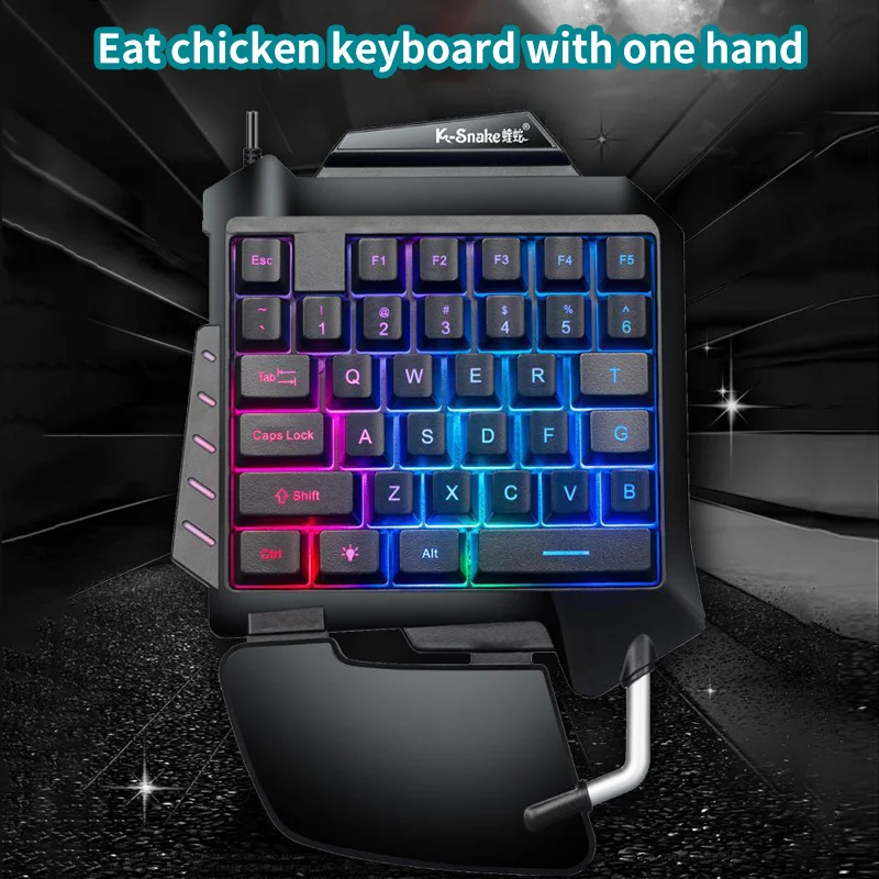 

Gaming Keypad Anti-Skid Wired With LED Backlight 35 Keys One-Handed Membrane Game Keyboard For LOL/PUBG/CF Keyboard Portable