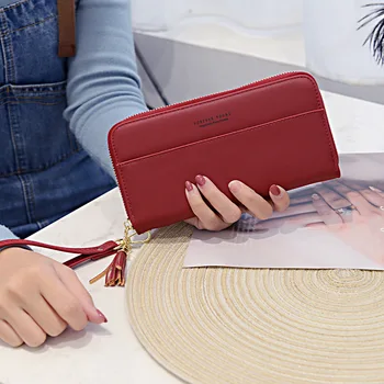 

2020 Spring-Summer New Style Wallet Women's Long Simple Zipper Fashion Carrying Leather Wallet Can Put Mobile Phone Large Purse