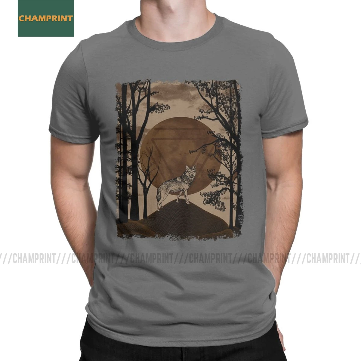 

Men's Wild Lady Wolf T Shirts Animal Wolves Animals 100% Cotton Clothing Casual Short Sleeve Crewneck Tees Plus Size T-Shirt