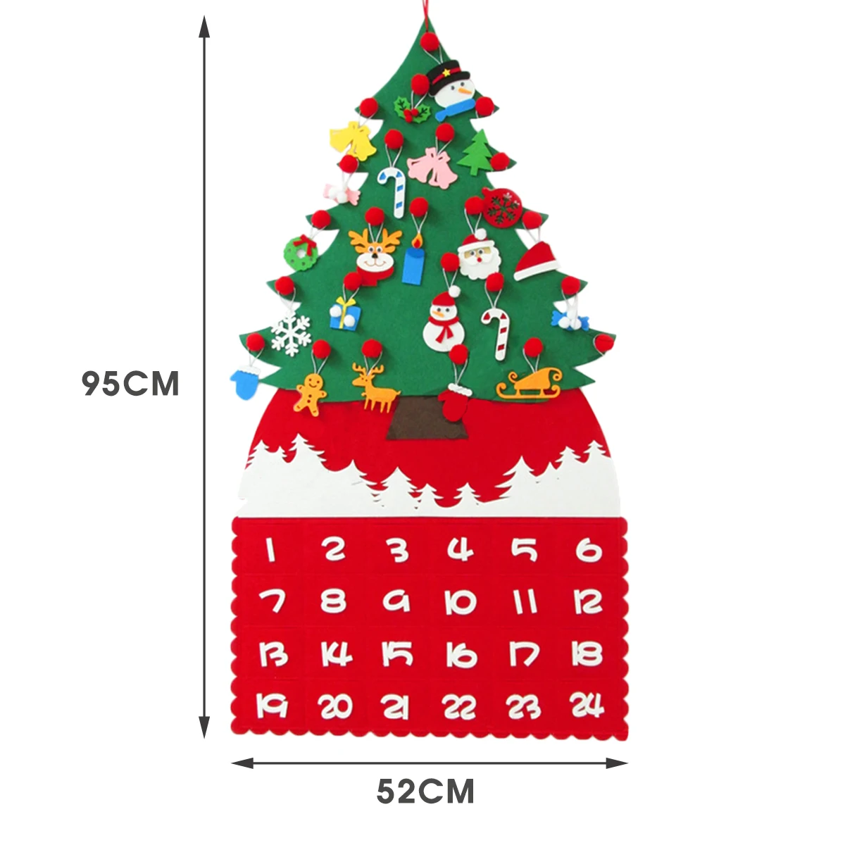 Рождественская елка DIY войлочный календарь обратного отсчета на рождественскую вечеринку домашнее украшение для дома НОВОГОДНИЕ висячие украшения