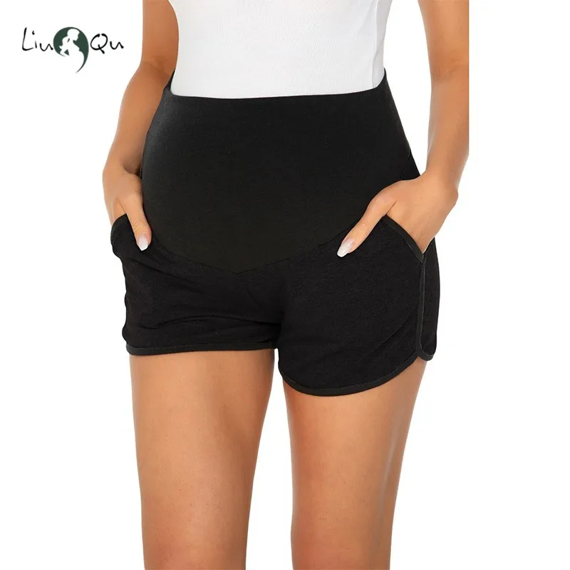 summer maternity clothes Maternity Summer Shorts Stretchy High Waist Fitness Short with Pocket Pregnant Pants Soft Abdomen Shorts Women Maternity Clothes cute maternity clothes