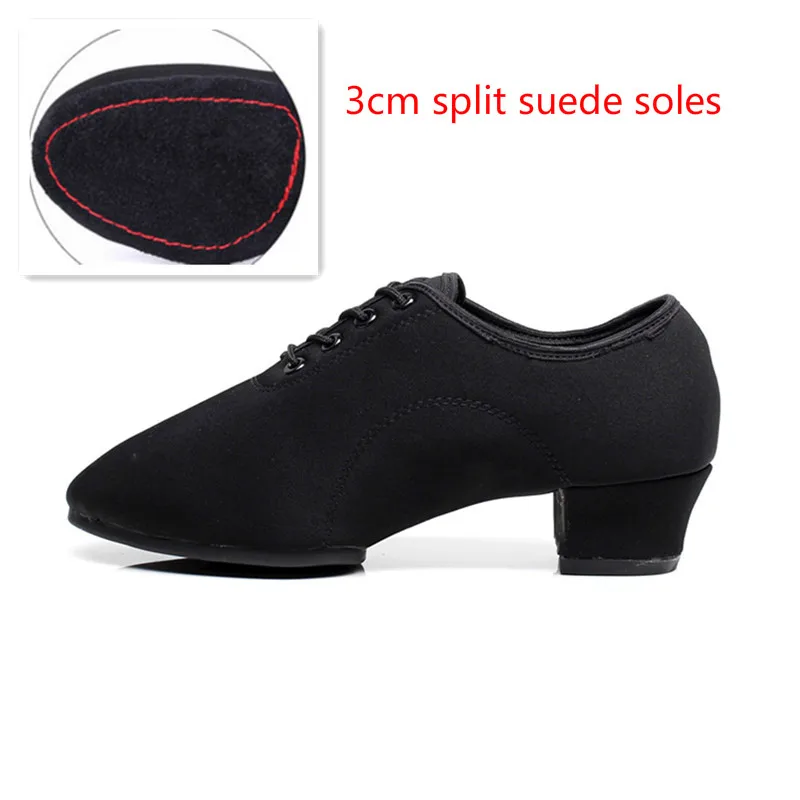 3cm split suede sole Обувь для латинских танцев для женщин, танцевальные кроссовки для детей, Дамский бальный вальс, танго, фокстрот, быстрая танцевальная обувь для мужчин, BD - Цвет: 3cm split suede sole