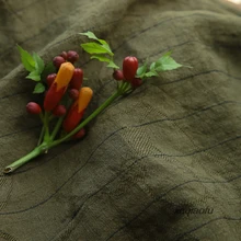 Армейская зеленая пряжа окрашенная высококачественное льняное стеганое одеяло ткань, одежда юбка материал, льняная ткань, 135 см x 50 см