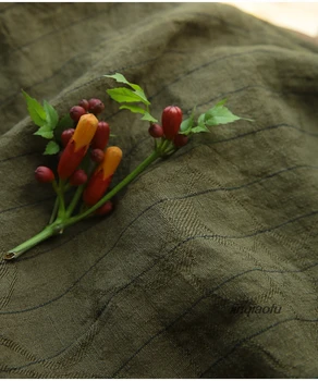 

Army green yarn-dyed high-end linen quilting fabric,Clothing skirt material,Linen fabric,135cmx50cm