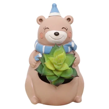 

Cartoon Animal Flower Pot Planter for Succulents Desktop Elephan Lamb Bear Vase for Mini Bonsai Home Garden Decoration Pots
