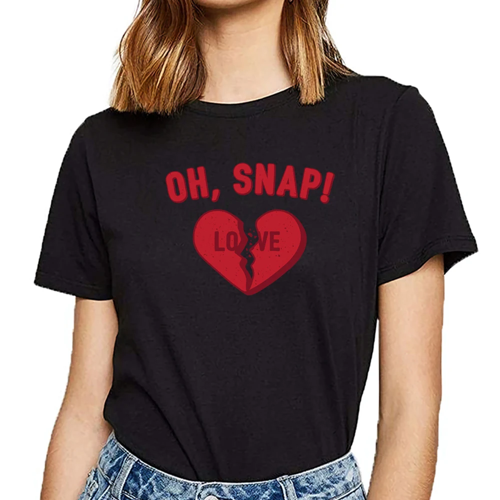 Женская футболка с надписью oh snap anti valentines day love Fit короткая женская | одежда