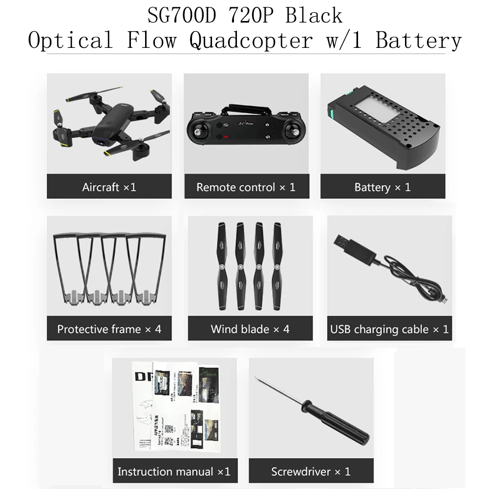 SG700D 720P Black SG700-D Радиоуправляемый Дрон 4K HD с двумя камерами жеста 3D опрокидывание приложение управление широкоугольный объектив Фото Видео Квадрокоптер с 3 батареей - Цвет: SG700D 720P Black
