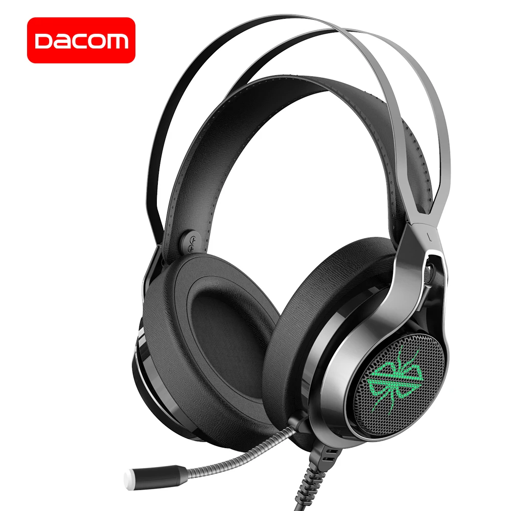 DACOM GH05 USB 7 1 с Виртуальным объемным звуком игровая гарнитура микрофоном для компьютера ПК игры проводных