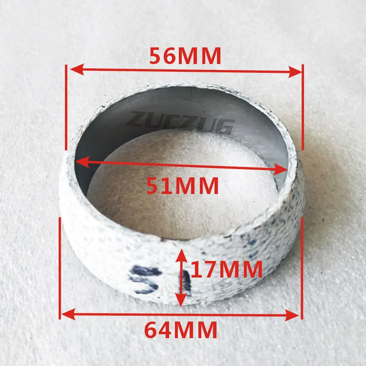 ID 51mm(2.0 inch) Выхлопная прокладка пончик уплотнение для Kazuma XinYang 500 500CC Jaguar Универсальный нисходящий трубопровод для Catback кольцевая прокладка фланец - Цвет: ID 51mm(2.0 inch)