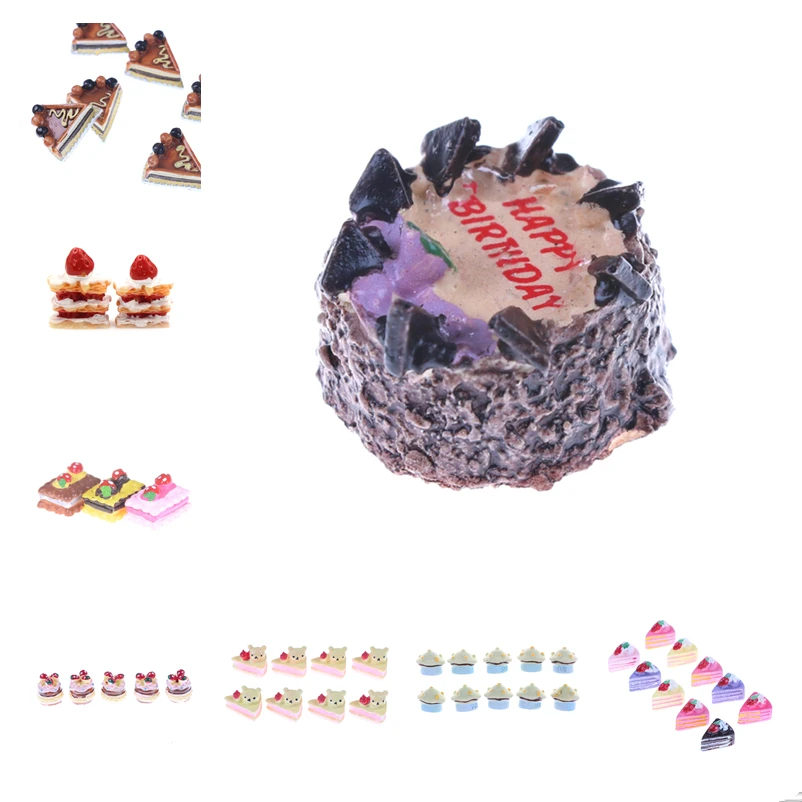 

Many 1:12 Scale Dollhouse Miniatures Fruit Chocolate Cake Dessert for Doll Birthday Kitchen Food Bakery Cake Shop Decoration