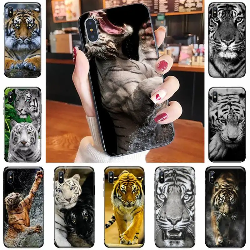 

tiger animal domineering Custom Soft Phone Case For iphone 5 5S SE 5C 6 6S 7 8 plus X XS XR 11 PRO MAX